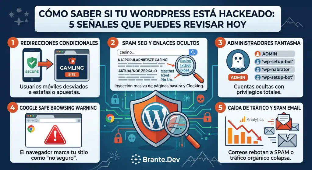 Cómo saber si tu WordPress está hackeado: 5 señales que puedes revisar hoy